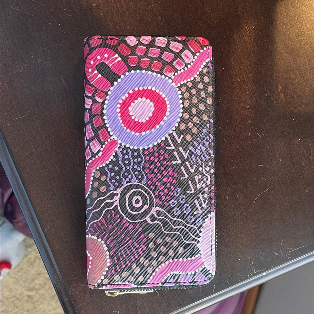 Abstract Pattern Wallet in Pink and Purple